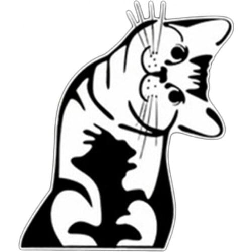 Funny Cartoon Cat Pattern PET Self Adhesive Car Sticker Laptop Window Wall Decal car accessories наклейки на авто