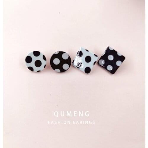 QUMENG korean Earrings For Women Girls Cute acrylic Stud Earrings Fashion Jewelry Yiwu Factory direct sales