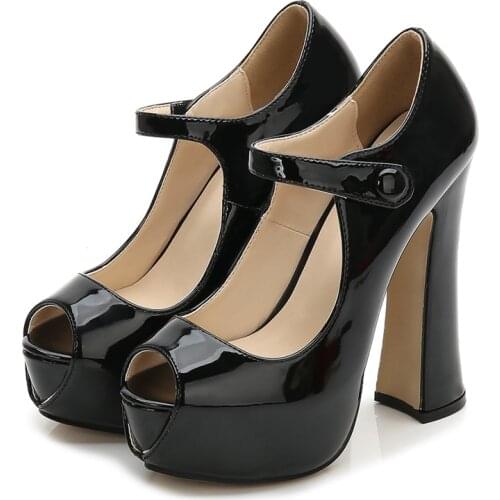 New 2021 Spring Women Pumps High Heels Shoes Peep Toe Womens Red Black Nude Heels Office Party Wedding Shoes Large Size 44 45