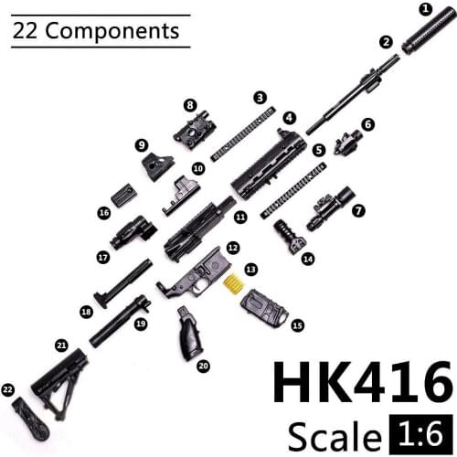1:6 PUBG M416 HK416 Rifle Assembly Gun Model Assembling Puzzles Building Bricks For Action Figure