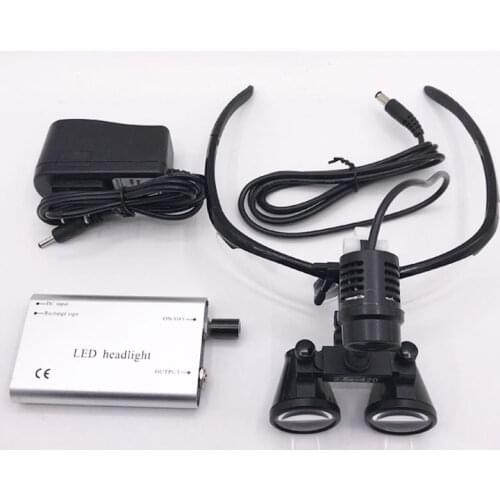 LED Illuminated 2.5X 330mm Binoculars Surgical Dentist Magnifier Medical Surgery Loupes Ophthalmic Dental Clamp Magnifying Glass