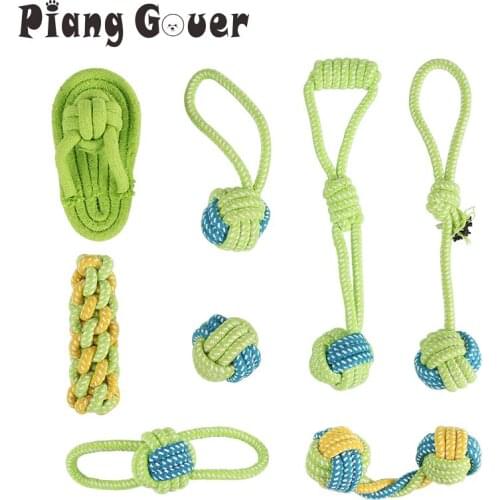 2PCS Rope Ball Pet Toy Dogs Chew Toy Cotton Rope Puppy Molars Teeth Clean Dogs Toy Accessories