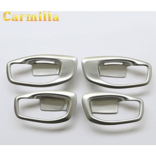 4Pcs/Set Car ABS Chrome Interior Moulding Inner Door Trim Handle Bowl Frame Cover Sticker for Jeep Compass 2017 2018 Accessories