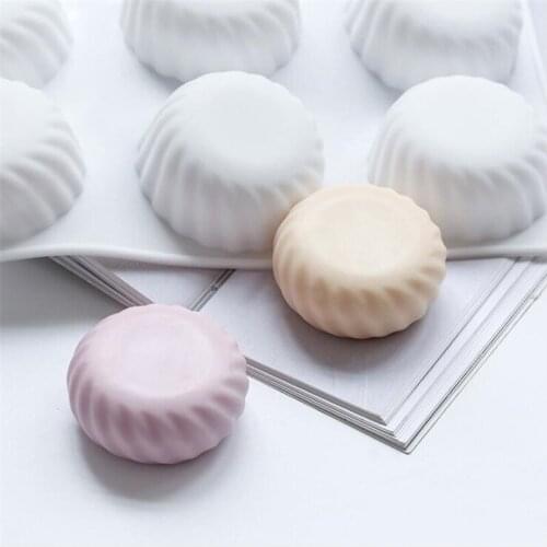 6 Cavities Round Gears Soap Silicone Mold DIY Mousse Cake Baking Mould Handmade Soap Candle Decoration Tools Soap Making Crafts