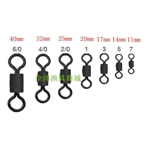 Basslegend - SureCatch Hyper Swivel Stainless Steel Fishing Rolling Barrel Swivel Black