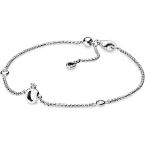 Sparkling Crown O Chain Bracelet 100% 925 Sterling Silver Bracelet Crown O Bracelet Fit European Charms Diy Jewelry