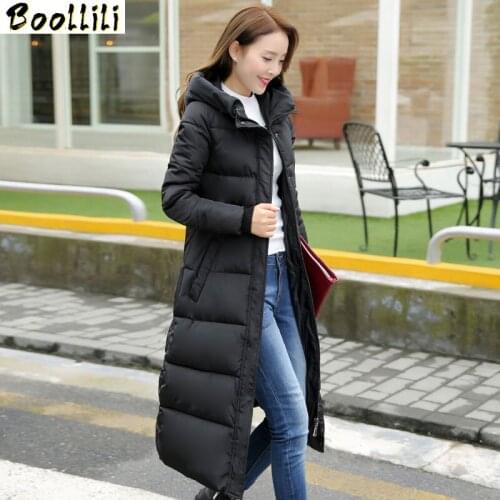 Boollili Women Parka 2020 Fashion Hooded Womens Winter Coat Female Thick Warm Jacket Slim Long Ladies Coats Abrigo Mujer