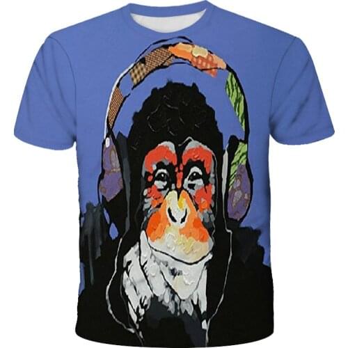 20213D quick-drying printed T-shirt Anime star listening to music T shirts Sports casual shirt Boys summer t-shirt Fitness tops