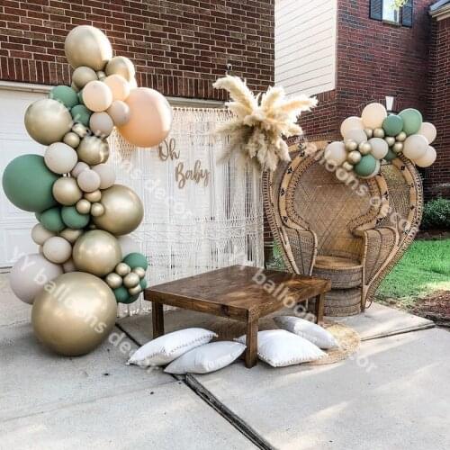 Metallic Gold Retro Green Skin Globos DIY Balloons Garland Arch Kit Birthday Wedding Anniversary Party Baby Shower Decoration
