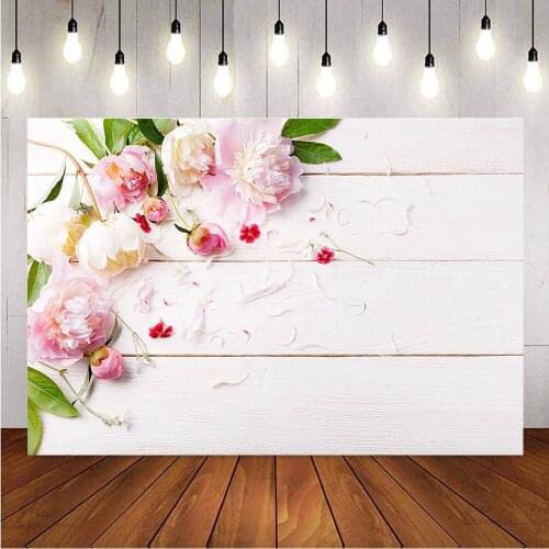 Wooden floor backdrop for photography snow white newborn baby portrait flower background for photo studio prop vinyl floor decor