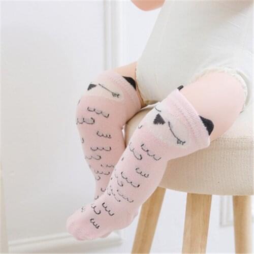 New Newborn Toddler knee high sock Baby Girl Boy Socks anti slip Cute Cartoon Cat Fox leg warmers newborns infant Warm Long Sock