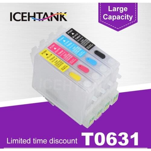 ICEHTANK T0631 Refill Ink Cartridge For Epson Stylus C67 C87 C87 Plus CX3700 CX4100 CX4700 CX5700F CX7700 Printer