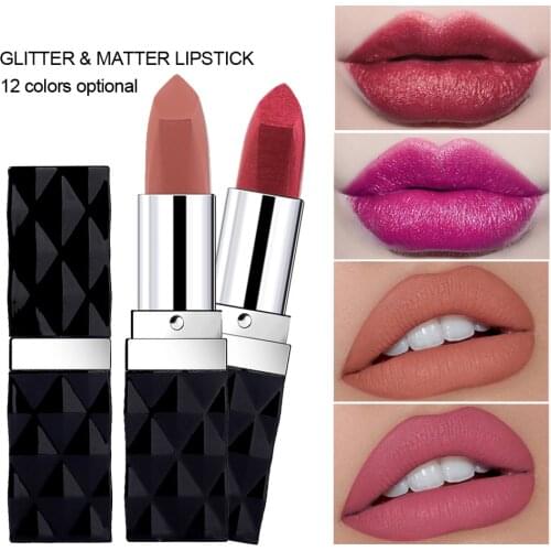 Brand Lip Makeup waterproof durable pigment matte lipstick nude color pink metallic lipstick Shimmer Long Lasting lip Make up