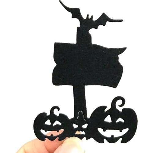 MEET HUANG Metal Cutting Dies Halloween Pumpkin Sign Card Scrapbooking Stencil Cut Die For DIY Card Crafts Handmade