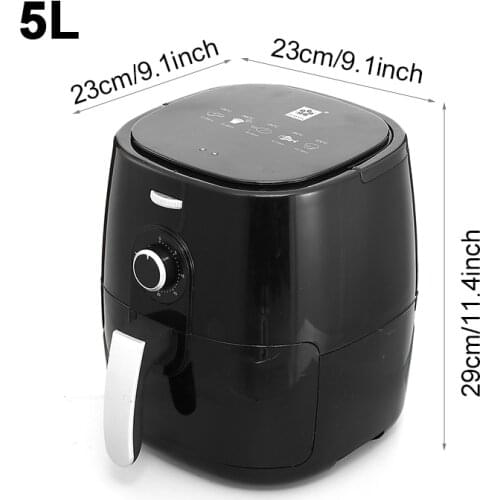 2000W 5L Multifunction Air Fryer Chicken Oil free Air Fryer Health Fryer Pizza Cooker Timing Electric Deep Airfryer