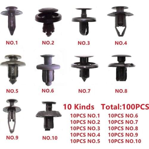Accessory Rivets Set Car Bumper Fender Fastener Clips Auto Plastic Black Push pins Replacement 100pcs Useful Durable