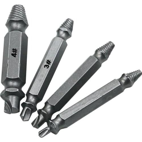 Practical 4Pcs Damaged Screw Extractor Set Easily Remove Stripped or Damaged Screws Double Ended Stripped Removers Hand Tools