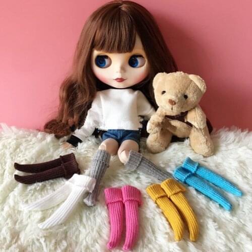 3 Pairs Candy Color Doll Stocking for Blyth Clothing 1/6 Fashion Casual Socks for Pullip azone 30cm doll accessories for Barbie
