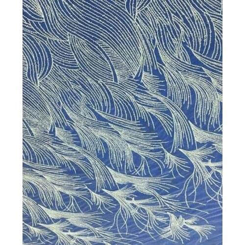 New Beaded Embroidery Lace Wedding Dress Fabric, Nigerian Textile African Trimming Lace 5Yards/ lot