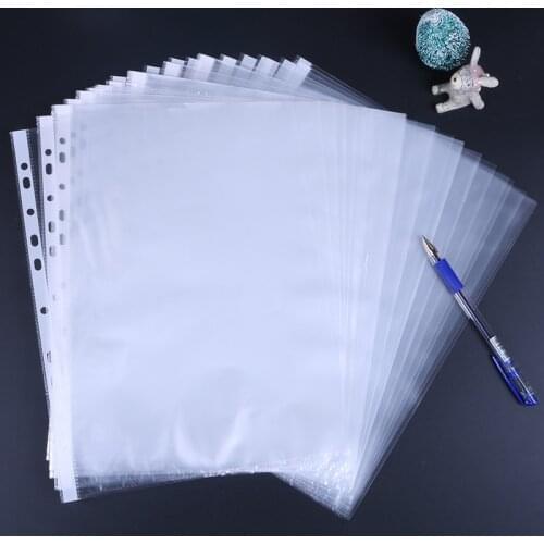 11 Holes 100Sheets Clear PP Transparent File Cover A4 Binding Fresentation Folder File Cover Documents Storage Film Office 5712