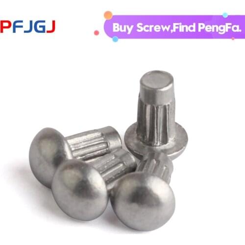 Peng Fa 10PCS M2 M2.5 M3 M4 Aluminum sign rivet Knurled Al Nameplate Trademark solid rivets GB827 4mm-10mm Length