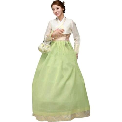 Hanbok Dress Custom Made Korean Improved Bride Wedding Hanbok Dress High Waist Hanbok