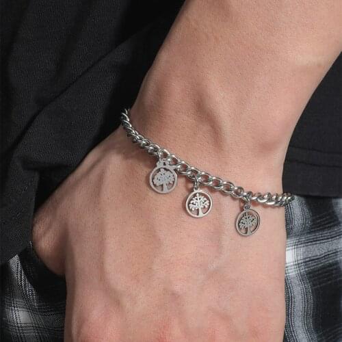 316Stainless Steel Adjustable Men&Woman Bracelet DIY Hand Inlaid Round Card Cold Wind Individual Character Bracelet