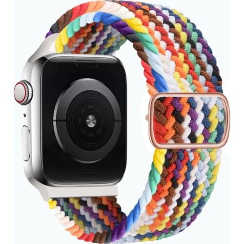 Braided Solo Loop For Apple watch band 40mm 44mm 38mm 42mm Adjustable Elastic Nylon belt bracelet iWatch series 3 4 5 se 6 strap