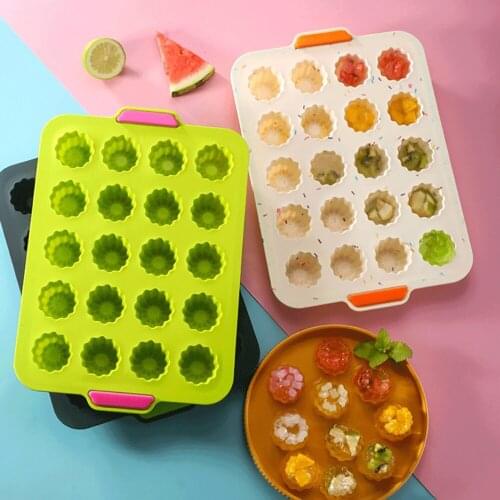 20 Grid Flower Shaped Jelly Silicone Mold Household Non-stick Candy Chocolate Ice Cube Cake Bread Tray Bakeware Baking Tool