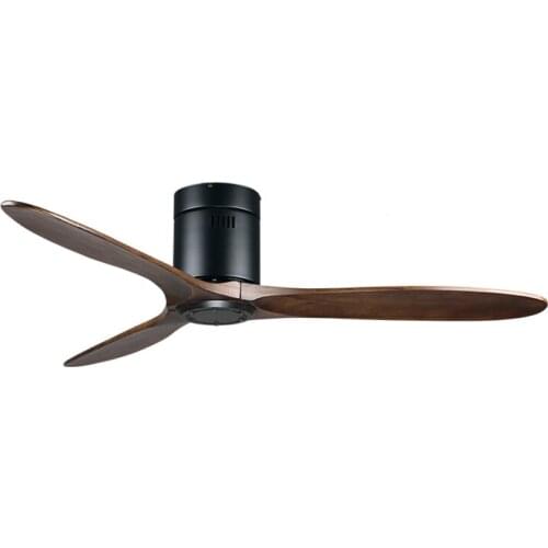 Modern Ceiling Fan Wood Without Light Dining Living Room Bedroom Kitchen Cafe Remote Control Indoor Home Decor Fan Lamp