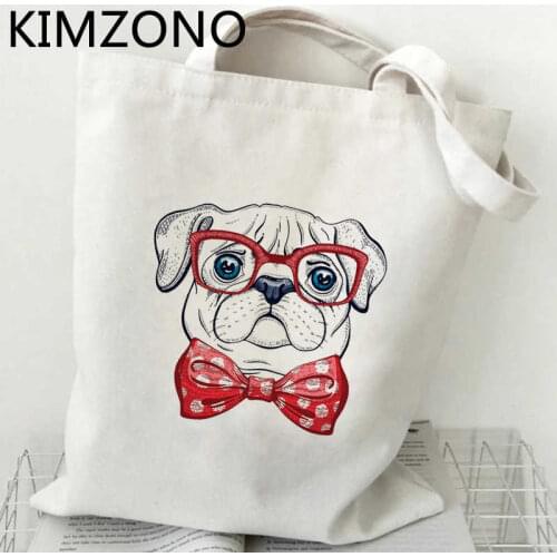 French Bulldog shopping bag grocery jute bag reusable shopper canvas recycle bag bag reciclaje ecobag fabric shoping sac tissu