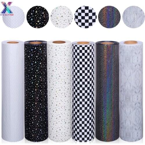 XFX HTV 1 Piece 25cmx150cm Beautiful Color TPU Heat Transfer Vinyl DIY Heat Press Machine T-shirt Iron on HTV Printing Stickers