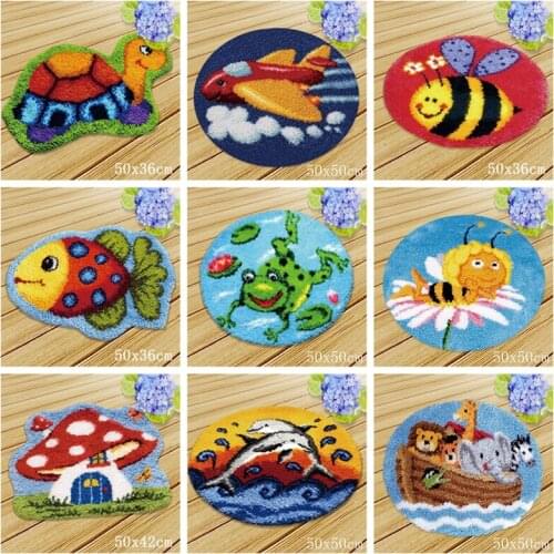 Embroidery Carpet Foamiran For Needlework Latch Hook Rugs Kits DIY Knooppakket Tapijt Marine Life Knoopkussen Dieren Latch Hook