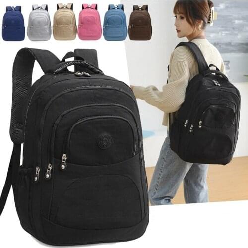 High Quality Nylon Backpack Multi layer multi zipper Laptop Women Men Backpack Waterproof School Bag For girl Boys Knapsack