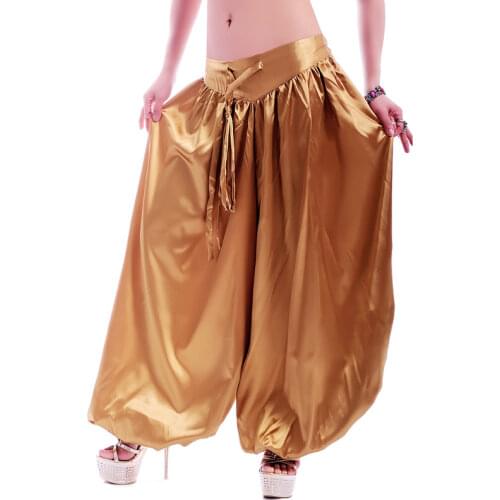 Silk imitation Harem Long Pants Tribal Style Belly dance Pants Belly dance Costume Belly dancing Performance wear ATS Bloomers