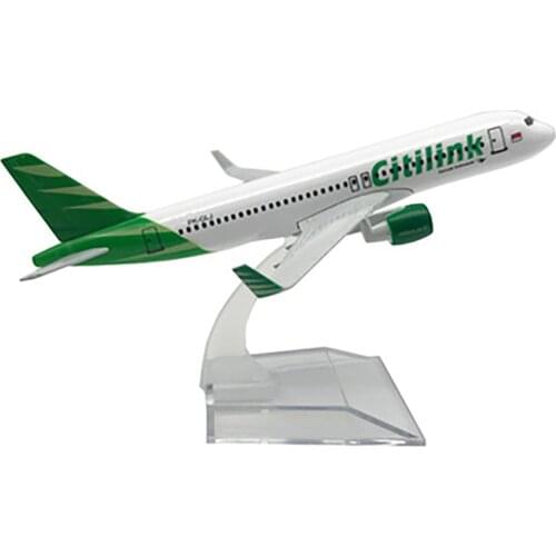 1/400 Aircraft Citilink Indonesia Airbus A320 16cm Alloy Plane Model Toys Children Kids Gift for Collection Desk Decoration