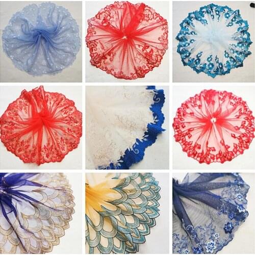 1 Meter Colorful Fabric Embroidery Lace Trim Ribbons DIY Garment Wedding Wrapping Fabric DIY Materials