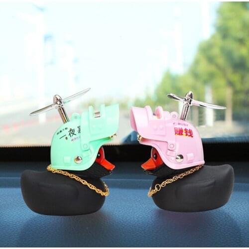 1PC Car Interior Decoration Yellow Duck with Helmet for Bike Motor Duck In The Car Car Accessories