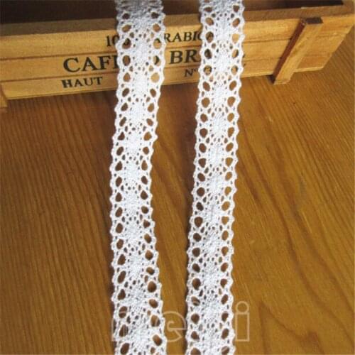 1 Yard 20mm White Cotton Flower Lace Trim Ribbon Fabric Embroidered Applique Sewing Craft Crochet Wedding Dress Clothes Gift