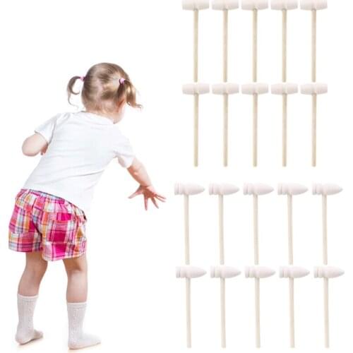 10 Pcs Wooden Hammers Toys for Chocolate Breakable Heart Mini Hammer Mallet for Chocolate Smash-able Heart Smooth