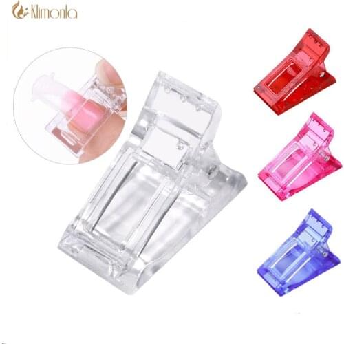 10Pcs/set Nail Tips Clip Quick Building UV Builder Gel Assistant Tool DIY Manicure Plastic Extension Clamp Accessories 4 Colors