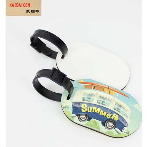 100pcs/Lot Blank Sublimation MDF wooden luggage tags with punch hole heat transfer custom DIY consumables Single sides Print