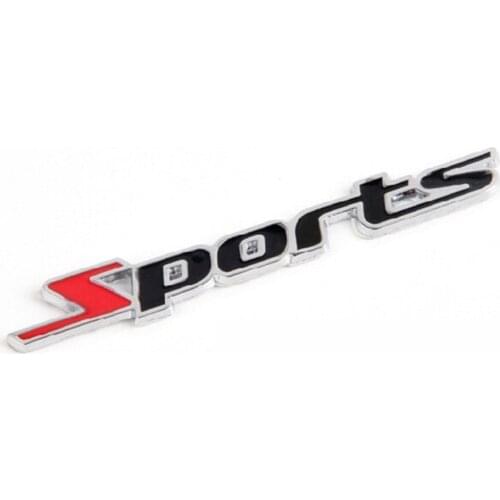 3D Word Sports Letter Chrome Metal Car Sticker Emblem Badge Decal Auto Decoration Sticker