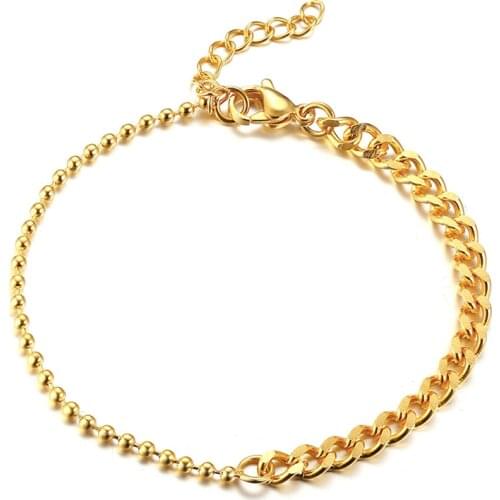 5mm Chain Bracelet Cuban Link Stainless Steel Gold and Silver Color Statement Bracelet for Women