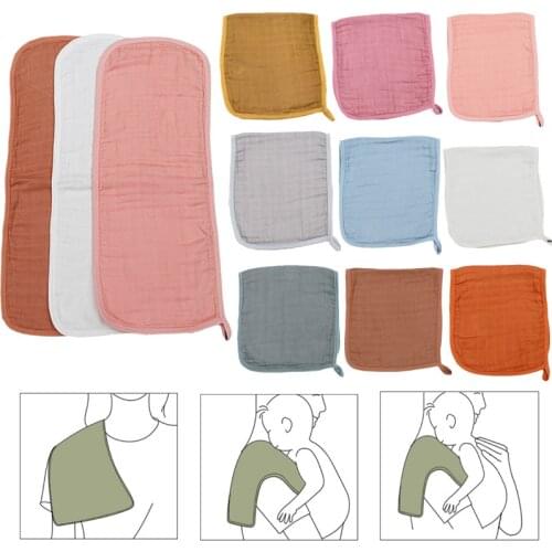 6 Layers Bamboo Cotton Baby Bibs Thicken Extra Soft Plain Solid Color Newborn Burp Cloth Super Absorbent Wash Towel Baby Items
