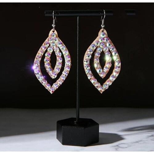 Belly Dance Jewelry Costume Accessory Dancing Earring Sparkling Crystal Rhinestone Shine Perforamnce Show Wear Bling Bling Set