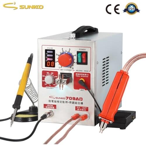 SUNKKO 709AD Spot Welding Machine 2.2kw Pulse Butt Spot Welder 18650 Lithium Battery Welding Pen Soldering Iron Welding Nickels
