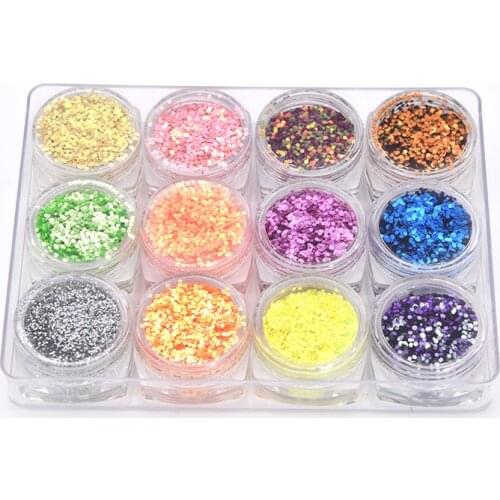 12 Color Shift Chameleon Glitter poly flake glitter wholesale polyester glitter for Nail polish Crafts DIY
