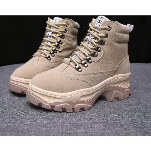 Women Boots autumn winter Increase ankle Shoes Women plus velvet Snow boots warm round head Casual 0 boots fg6