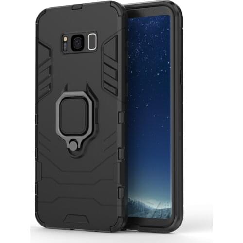 Armor Shockproof Ring Holder Case For Samsung Galaxy S8+ PLUS Hard PC Soft TPU Hybrid Rugged Back Cover